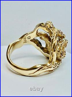 Rare Vintage James Avery 14k Yellow Gold Ring Dogwood Flower Produced 1977-1999