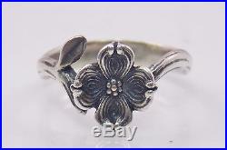 Rare Vintage James Avery Sterling Silver Dogwood Flower Ring Size 5 Retired
