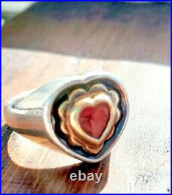 Reired James Avery Garnet Heart Ring Size 6 Vintage Piece, Hard To Find