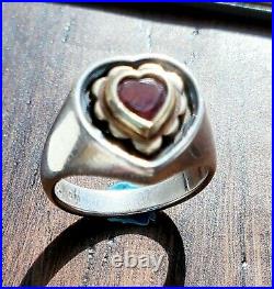 Reired James Avery Garnet Heart Ring Size 6 Vintage Piece, Hard To Find