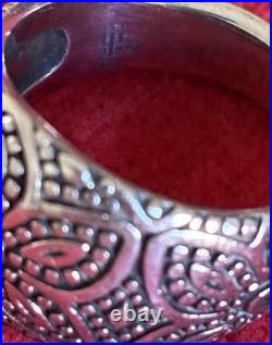 Retire James Avery 925 Sterling Wide Beaded Flower Dome Ring Size 7.5