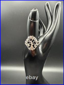 Retired 60 Years Anniversary James Avery Tree Of Life Ring 925 Silver Size 8.75