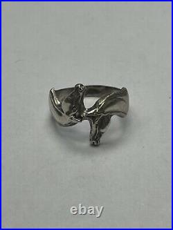 Retired And Rare James Avery Two Horse Head Sterling Silver Ring Size 5