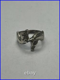 Retired And Rare James Avery Two Horse Head Sterling Silver Ring Size 5