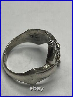 Retired And Rare James Avery Two Horse Head Sterling Silver Ring Size 5