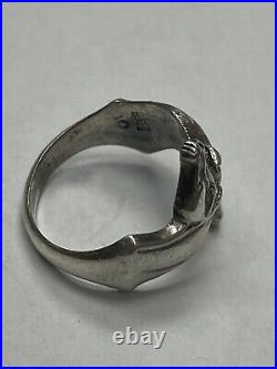 Retired And Rare James Avery Two Horse Head Sterling Silver Ring Size 5