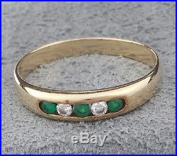 Retired DIAMONDS EMERALDS 14K yellow GOLD James Avery DEBRA RING Sz 8, band RARE