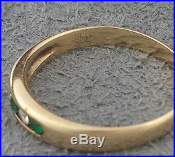 Retired DIAMONDS EMERALDS 14K yellow GOLD James Avery DEBRA RING Sz 8, band RARE