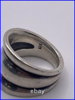 Retired Heavy James Avery Size 7 WIDE Triple Segment Dome Ring So Pretty