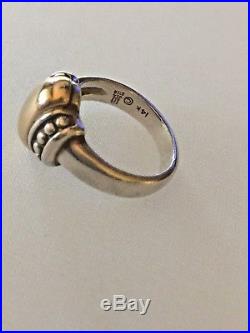 Retired JAMES AVERY 14K GOLD AND STERLING SILVER Beaded Dome Ring Size 6.5