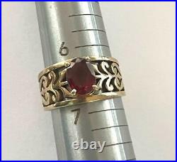 Retired JAMES AVERY 14K Yellow Gold ADOREE Ring with Garnet 6-1/2