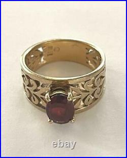 Retired JAMES AVERY 14K Yellow Gold ADOREE Ring with Garnet 6-1/2