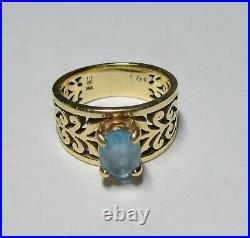 Retired JAMES AVERY 14K Yellow Gold & Blue Topaz Adornee RIng -Sz 6.75