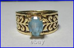 Retired JAMES AVERY 14K Yellow Gold & Blue Topaz Adornee RIng -Sz 6.75