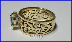 Retired JAMES AVERY 14K Yellow Gold & Blue Topaz Adornee RIng -Sz 6.75