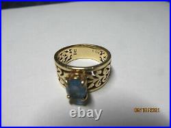 Retired JAMES AVERY 14K Yellow Gold & Blue Topaz Adornee RIng -Sz 6.75