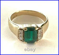 Retired JAMES AVERY 14K Yellow Gold, Emerald & Diamond BARCELONA Ring