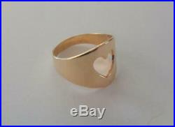 Retired JAMES AVERY 14K Yellow Gold Wide Tapered OPEN HEART Ring Sz 6