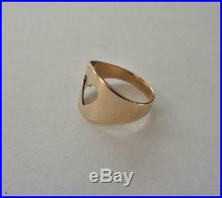 Retired JAMES AVERY 14K Yellow Gold Wide Tapered OPEN HEART Ring Sz 6