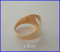 Retired JAMES AVERY 14K Yellow Gold Wide Tapered OPEN HEART Ring Sz 6