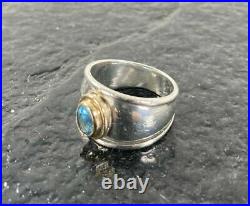 Retired JAMES AVERY Christina Blue Topaz Ring 18Kt & 925 Sz 6.5 8.1 Grams