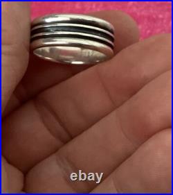 Retired JAMES AVERY Ribbed Band Sterling Silver Ring Size 8, 8 grams