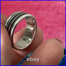 Retired JAMES AVERY Ribbed Band Sterling Silver Ring Size 8, 8 grams