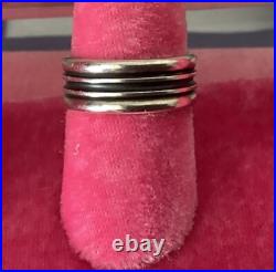 Retired JAMES AVERY Ribbed Band Sterling Silver Ring Size 8, 8 grams