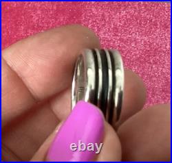 Retired JAMES AVERY Ribbed Band Sterling Silver Ring Size 8, 8 grams