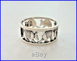 Retired JAMES AVERY Sterling Silver ARMADILLO Open Band Ring Sz 9
