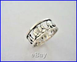 Retired JAMES AVERY Sterling Silver ARMADILLO Open Band Ring Sz 9