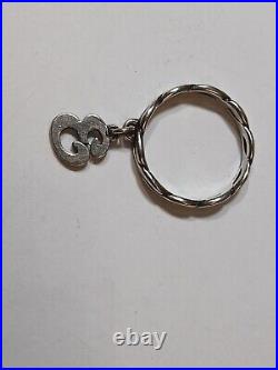 Retired JAMES AVERY Sterling Silver Dangle E Letter Charm Braided Ring Size 7