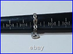 Retired JAMES AVERY Sterling Silver Dangle E Letter Charm Braided Ring Size 7