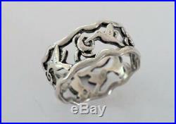 Retired JAMES AVERY Sterling Silver Hummingbird Band Ring Sz 6