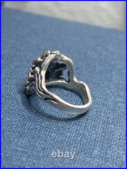 Retired JAMES AVERY Sterling Silver Triple DOGWOOD Flower PATINA Ring Size 8