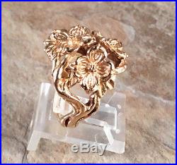 Retired James Avery 14K Gold Dogwood Flower Ring Sz 6 Rare 585