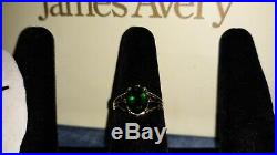 Retired James Avery 14K Gold LARGE Lab Created Emerald Sensillo Ring Size 7.5