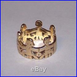 Retired James Avery 14K Gold Paper Doll Band Boy Girl Ring Size 5 (5.1g)