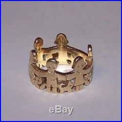 Retired James Avery 14K Gold Paper Doll Band Boy Girl Ring Size 5 (5.1g)
