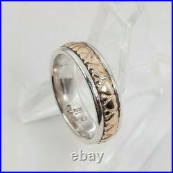 Retired James Avery 14K Gold & Sterling Continuous Hearts Ring Size 6
