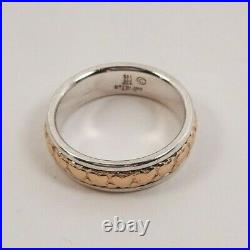 Retired James Avery 14K Gold & Sterling Continuous Hearts Ring Size 6