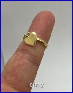 Retired James Avery 14K Heart Dangle Ring Size 4.5