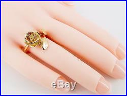 Retired James Avery 14K Large Rose Ring Size 6