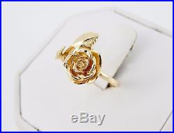 Retired James Avery 14K Large Rose Ring Size 6