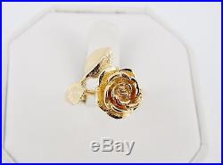 Retired James Avery 14K Large Rose Ring Size 6