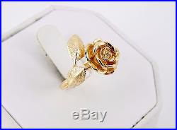 Retired James Avery 14K Large Rose Ring Size 6