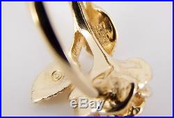 Retired James Avery 14K Large Rose Ring Size 6