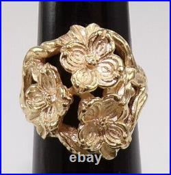 Retired James Avery 14K Yellow Gold Dogwood Flower Ring Size 5.5 LMA2