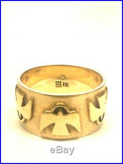 Retired James Avery 14K Yellow Gold Dove Band Ring, Size 9
