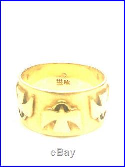 Retired James Avery 14K Yellow Gold Dove Band Ring, Size 9